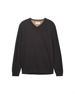 Пуловер BASIC V NECK, серый Tom tailor