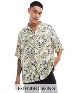 Свободная рубашка свободного кроя Revere с винтажным гавайским принтом Asos