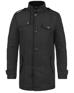 Переходная куртка Kurzmantel IDBrandan 15020MM Mantel mit Stehkragen, черный Indicode