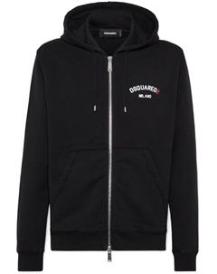 Худи на молнии с логотипом, черный Dsquared2