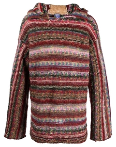 Полосатое худи из переработанной шерсти, красный Vitelli