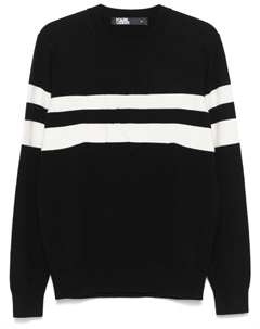 Свитер Karl с жаккардовой монограммой, черный Karl lagerfeld