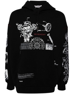 Худи с графичным принтом, черный Givenchy