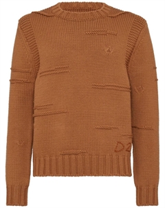 Джемпер с вышитым логотипом, коричневый Dsquared2