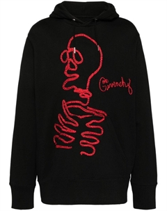Толстовка с капюшоном и вышивкой, черный Givenchy