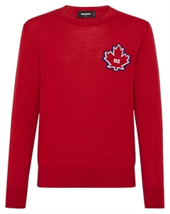 Джемпер с вышитым логотипом, красный Dsquared2