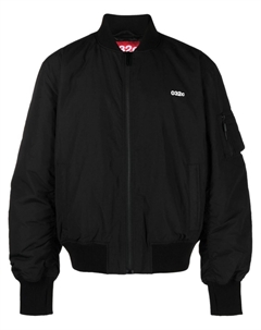 Бомбер на молнии с логотипом, черный 032c