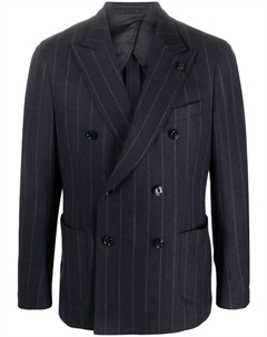 Двубортный пиджак в тонкую полоску, синий Lardini
