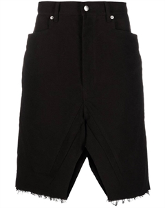 Джинсовые шорты-бермуды с эффектом потертости, черный Rick owens