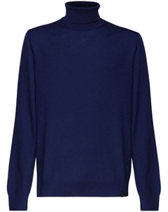 Шерстяной джемпер с высоким воротом, синий Fay