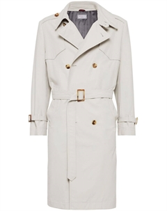 Непромокаемый тренч, нейтральный цвет Brunello cucinelli