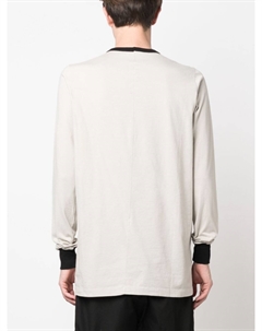 Джемпер с круглым вырезом и контрастными вставками, серый Rick owens