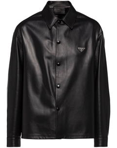 Кожаная рубашка, черный Prada