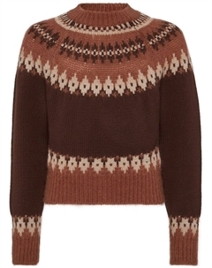 Джемпер вязки интарсия, коричневый Dsquared2