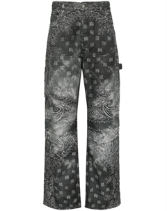 Брюки с узором пейсли, серый Amiri