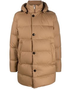 Пуховик с капюшоном, коричневый Woolrich