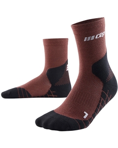 Мужские легкие носки среднего кроя из шерсти мериноса, коричневый Cep