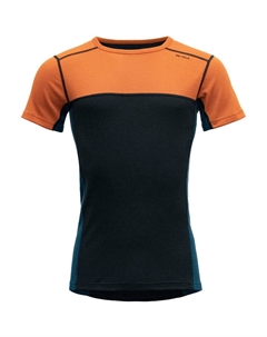 Мужская футболка Lauparen Merino 190, цвет Flame-Ink-Flood Devold