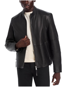 Кожаная куртка узкого кроя Lokis, черный Hugo
