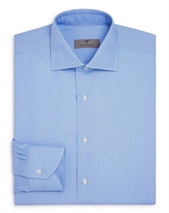 Текстурированная однотонная классическая рубашка Crosshatch стандартного кроя, синий Canali