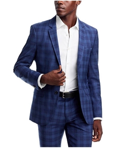 Пиджак очень узкого кроя в клетку Arti, синий Hugo