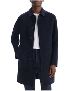 Двустороннее автомобильное пальто из шерсти и кашемира, синий Theory
