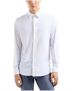 Рубашка на пуговицах прямого кроя стрейч, белый Emporio armani