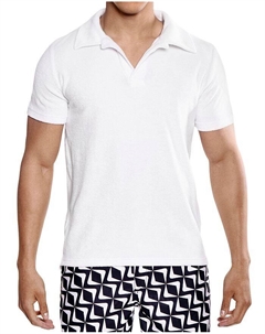 Велюровая рубашка-поло Riviera, белый Prince & bond