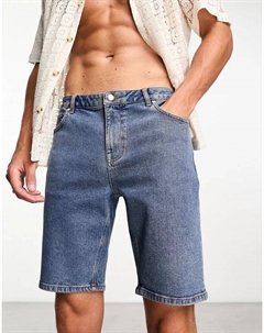 Синие джинсовые шорты скинни, обычная длина Asos