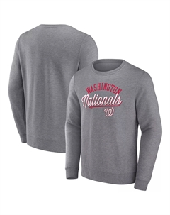 Мужской пуловер с логотипом Heather Grey Washington Nationals Simplicity Fanatics