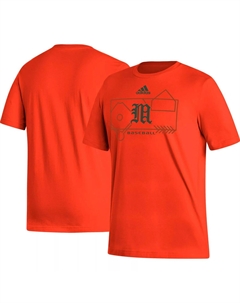 Мужская оранжевая футболка Miami Hurricanes Locker Lines Basketball Fresh Adidas