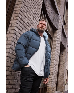 Пуховик с капюшоном, синий Badrhino