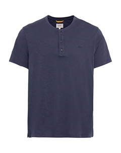 Футболка Kurzarm Henley aus reiner Baumwolle, темно-синий Camel active