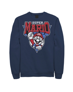 Мужской флисовый пуловер с рисунком Nintendo Super Mario красного, белого и синего цвета Team Mario Licensed character