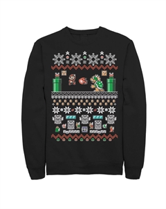 Мужская флисовая рубашка Nintendo Super Mario 8-Bit Christmas Stack Licensed character
