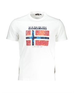 Белая хлопковая мужская футболка Napapijri