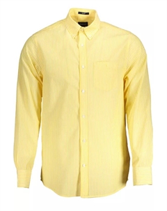 Желтая хлопковая мужская рубашка Gant