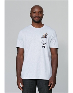 Футболка с принтом POCKET PANDAS, цвет Mottled Light Grey Watapparel