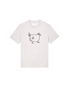 Футболка с принтом LE POULET DAS HUHN, цвет Mottled Light Grey Watapparel