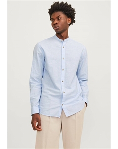 Рубашка JJESUMMER BAND LINEN MIX SHIRT, светло-голубой Jack & jones