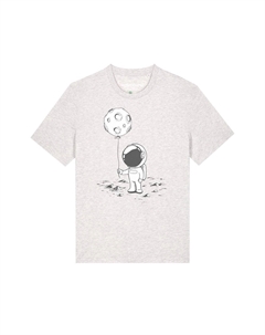 Футболка с принтом KLEINER ASTRONAUT MIT LUFTBALLON, цвет Mottled Light Grey Watapparel