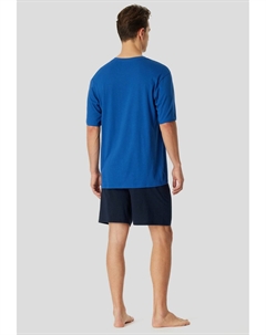 Пижамный комплект RUNDHALS COMFORT ESSENTIALS SET, синий Schiesser