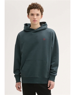 Толстовка с капюшоном STICKEREIEN DENIM, темно-зеленый Tom tailor