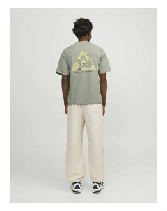 Футболка с принтом JCOTRIANGLE CREW NECK , оливковый Jack & jones