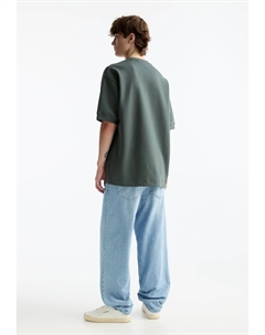 Базовая футболка SHORT SLEEVE PLUSH, темно-зеленый Pull & bear