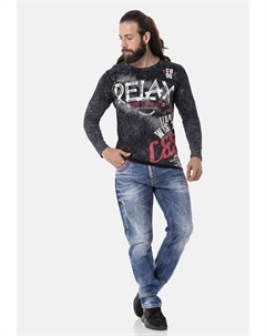 Топ с длинными рукавами, черный Cipo&baxx