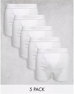 Комплект из пяти боксеров белого цвета Johnny Weekday