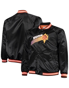 Мужская атласная куртка с длинными кнопками Black Phoenix Suns Big & Tall Hardwood Classics реглан Mitchell and ness