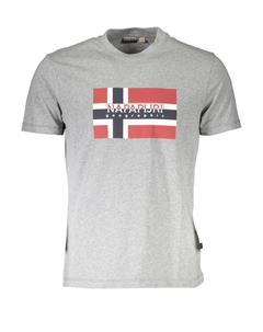 Серая хлопковая мужская футболка Napapijri