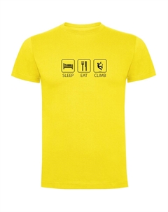 Футболка Sleep Eat And Climb, желтый Kruskis